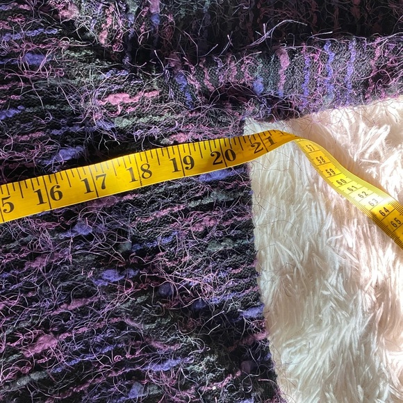 MARSH LANDING VINTAGE  PURPLE PLUM EYELASH CARDIGAN CAPELET JACKET Sz L EUC - Picture 11 of 13